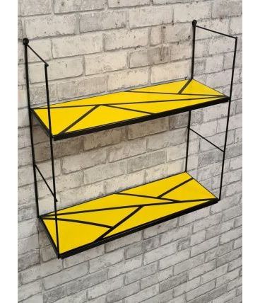 etagere style string 1960 motif geometrique 49x48x17 fixatio