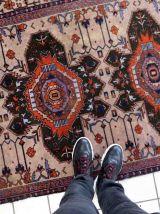 Tapis vintage Caucasien Kazak fait main, 1C1058