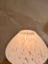 lampe bronze et laiton art nouveau , tulipe verre clichy  un