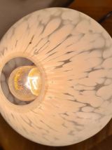 lampe bronze et laiton art nouveau , tulipe verre clichy  un