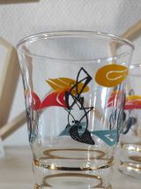 Verre art déco décor style Miro
