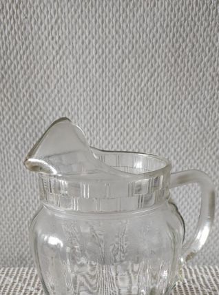 Pichet carafe verre moulé Art deco