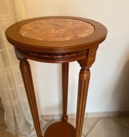 Sellette bois et marbre