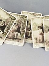 COLLECTION DE 5 CARTES POSTALES ROMANTIQUES 