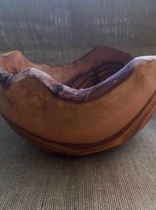 Saladier rustique en bois d'olivier 