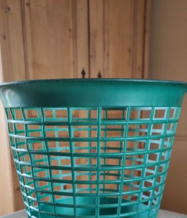 corbeille à papier verte vintage 60' marque Pola