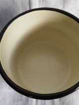 Ancien pot, mesure à lait tôle émaillée peinte