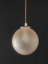 Suspension globe verre soufflé doré