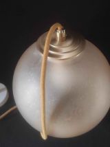 Suspension globe verre soufflé doré