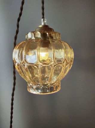 Baladeuse bulbe cristal doré
