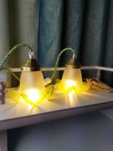 Duo de lampes baladeuses tulipes vertes