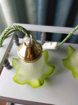 Duo de lampes baladeuses tulipes vertes