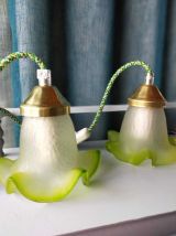 Duo de lampes baladeuses tulipes vertes