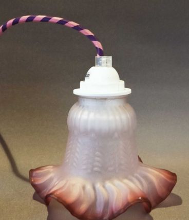 Baladeuse tulipe de verre rose câble Vertigo