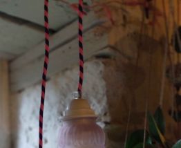 Baladeuse tulipe de verre rose câble Vertigo
