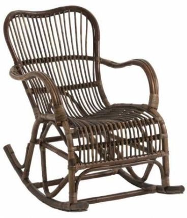 Chaise à Bascule en Rotin Marron