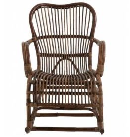 Chaise à Bascule en Rotin Marron