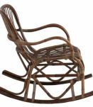 Chaise à Bascule en Rotin Marron
