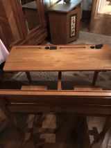 Banc d’écolier des années 50 bois massif