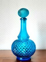 Carafe diamant bleu vintage 