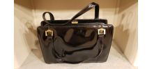 Sac à main vintage noir vernis