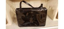 Sac à main vintage noir vernis