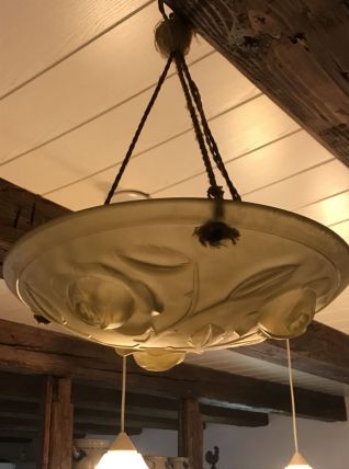 Lampe vasque en pâte de verre année 30
