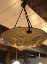 Lampe vasque en pâte de verre année 30