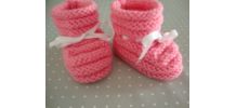 Chaussons bébé Naissance  tricotés main 