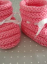 Chaussons bébé Naissance  tricotés main 