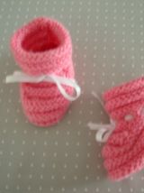 Chaussons bébé Naissance  tricotés main 