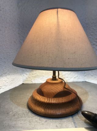Pied de lampe vintage en bois