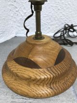Pied de lampe vintage en bois