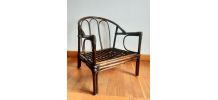 Fauteuil chauffeuse en rotin , vers 1970 