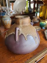 Vase à coulures en grès Pointu Puisaye