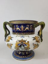 Vase / Cache pot en faïence de Gien XIXème