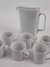 Cafetière et 6 tasses en porcelaine