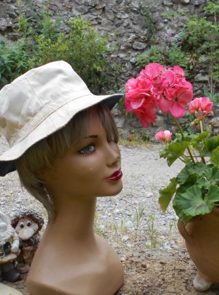 BOB REVERSIBLE BLEU MARINE BEIGE NEUF T 54-55 coton