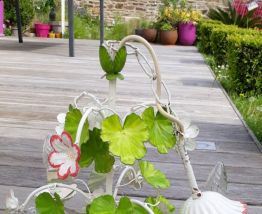 SUSPENSION METAL FLEURS 3 TETES