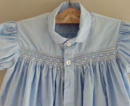 Robe vintage/blouse bleue pour petite fille