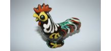 coq coloré en céramique 7cm