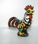 coq coloré en céramique 7cm