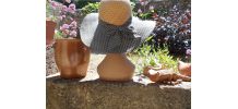 CHAPEAU CAPELINE QUASI NEUF VINTAGE 1960 1970 T 54 55 PAILLE