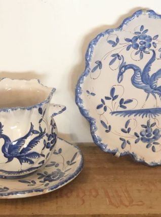 Ensemble Bol et assiette Moustiers