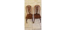 Paire de chaises anglaises Windsor wheelback rares