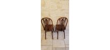 Paire de chaises anglaises Windsor wheelback rares