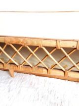 Bureau et chaise en rotin à croisillons 1960