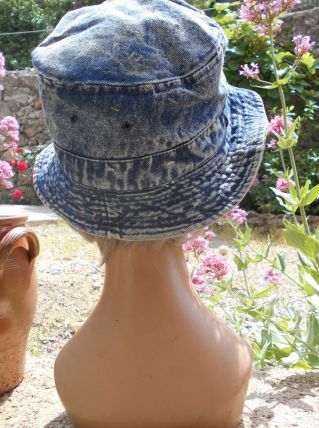 BOB BLEU JEAN QUASI NEUF T 55 CM COTON STYLE VAN DUTCH  MIXT