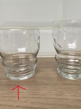 Set de 6 verres à vin en verre gravé