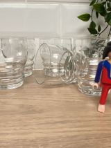 Set de 6 verres à vin en verre gravé